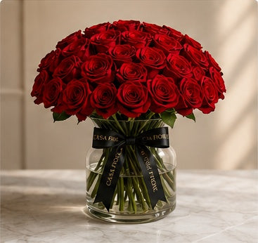 Casa Fiore 25 red roses vase
