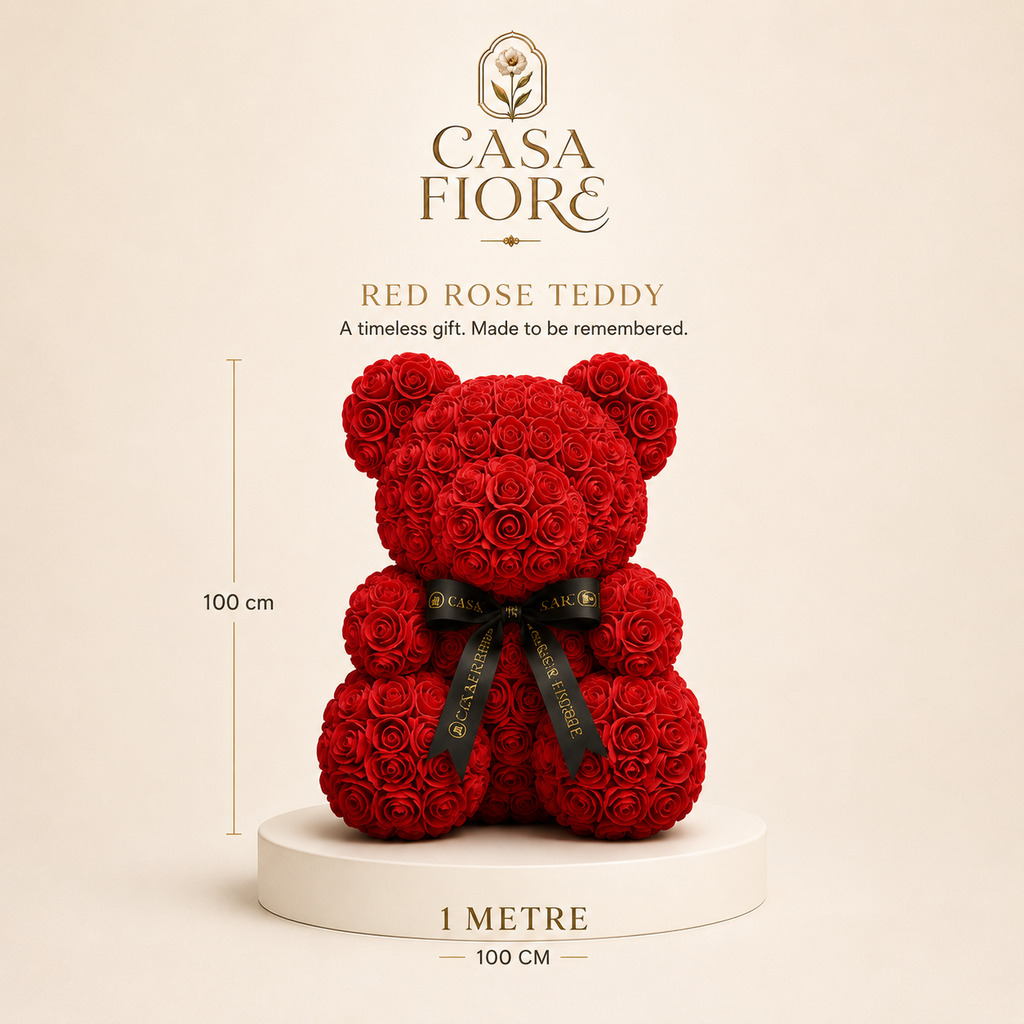 Casa Fiore Red Rose Teddy 1 Metre - size card 100 cm