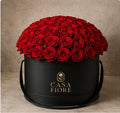 Casa Fiore red roses hatbox